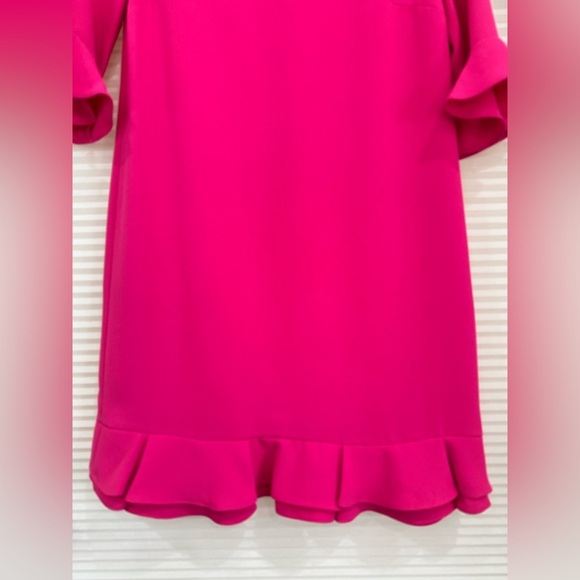 Cece Fuchsia Pink Kate Ruffle Shift Mini Dress size  0 - Picture 6 of 11